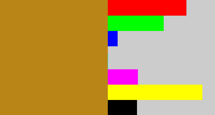 Hex color #ba8517 - dark gold