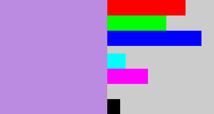 Hex color #ba8be0 - pale purple