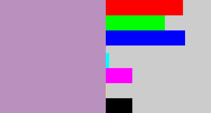 Hex color #ba90bf - pale purple