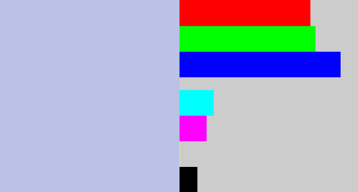 Hex color #bac2e5 - light blue grey