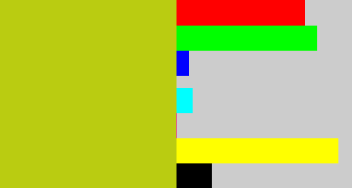 Hex color #bacc11 - green/yellow