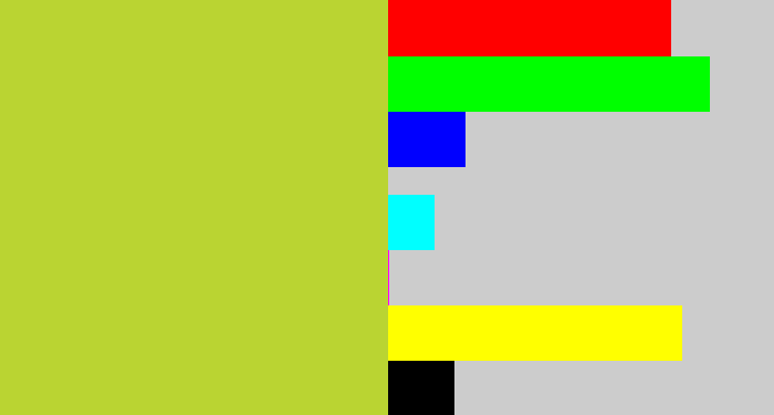 Hex color #bad432 - sickly yellow