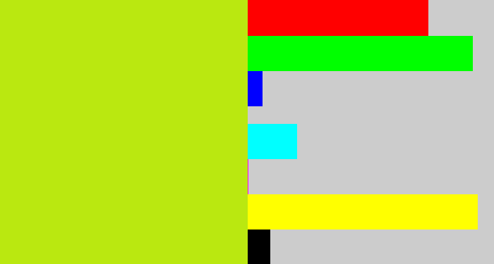 Hex color #bae810 - yellowish green