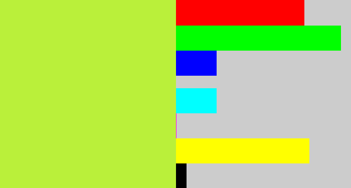 Hex color #baf03a - yellow green