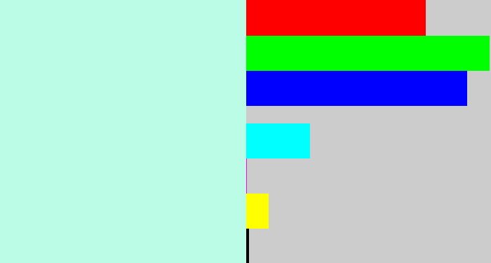 Hex color #bafce5 - pale aqua