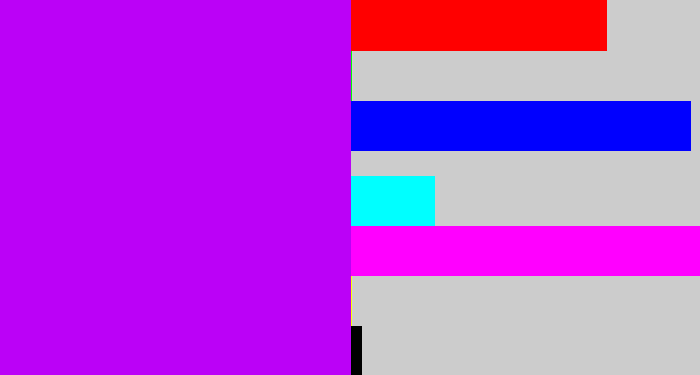 Hex color #bb01f7 - bright purple