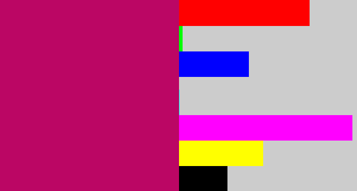 Hex color #bb0664 - deep pink