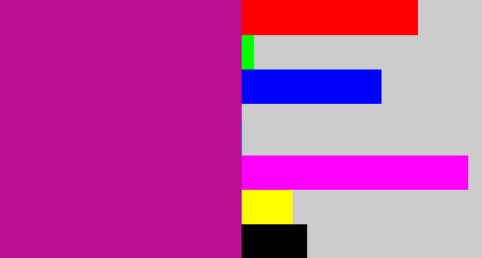 Hex color #bb0c94 - barney purple