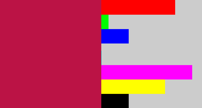 Hex color #bb1345 - purplish red