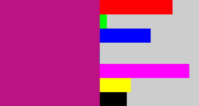 Hex color #bb1381 - magenta