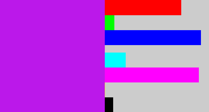 Hex color #bb18ea - neon purple