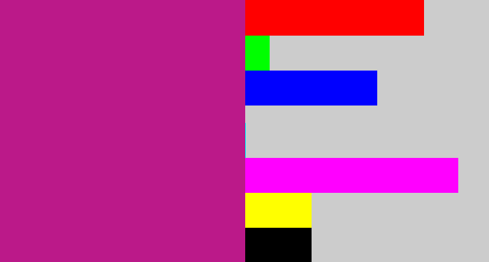Hex color #bb1989 - magenta