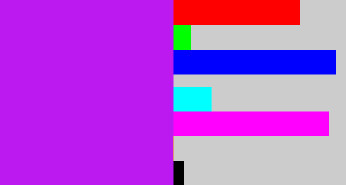 Hex color #bb19ef - neon purple
