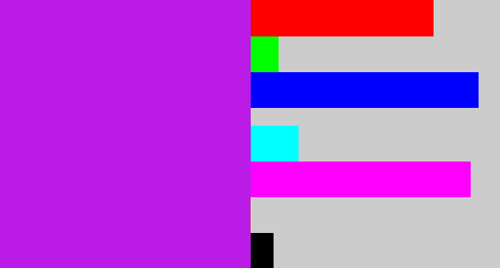 Hex color #bb1be7 - neon purple