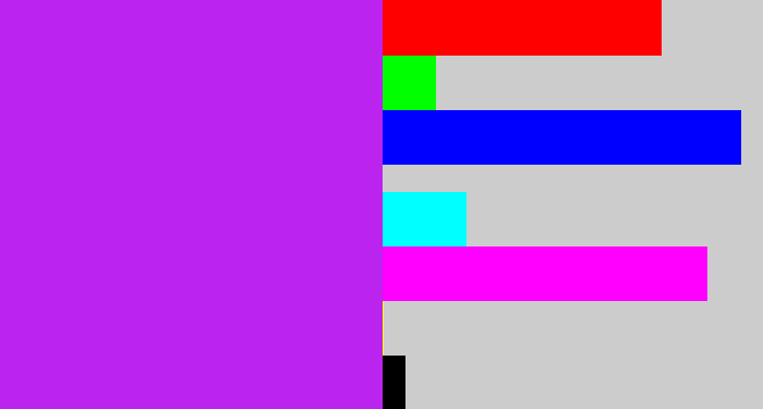 Hex color #bb23ef - neon purple