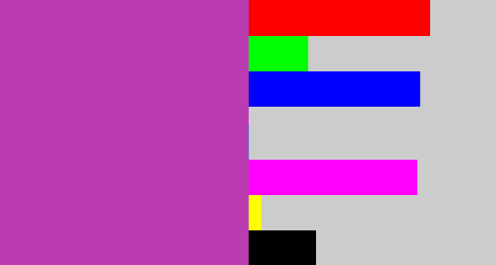 Hex color #bb3cb1 - purpley pink