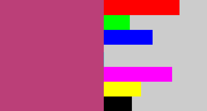 Hex color #bb3f78 - dark pink