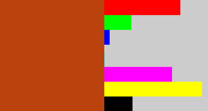 Hex color #bb420c - brick orange