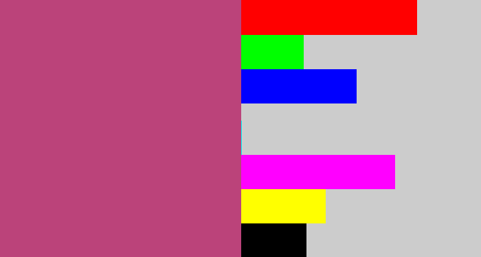 Hex color #bb437a - dark pink