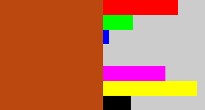 Hex color #bb490f - brick orange