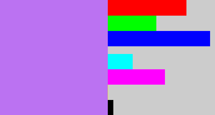 Hex color #bb72f2 - light purple