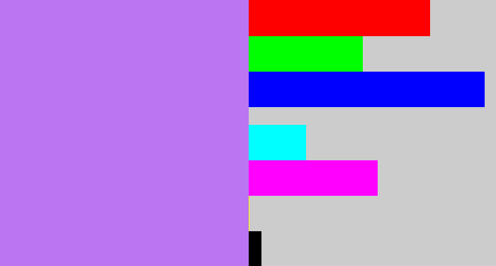 Hex color #bb75f2 - light purple