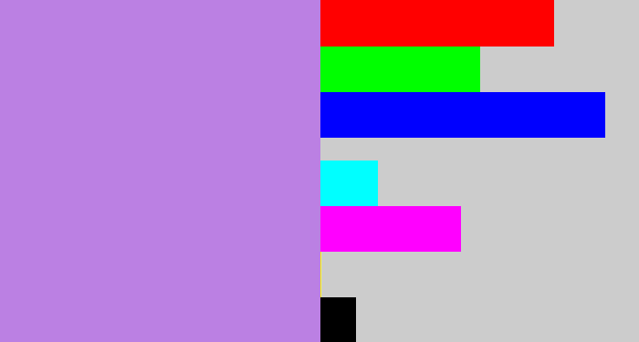 Hex color #bb80e3 - light purple