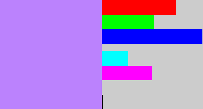 Hex color #bb82fd - light purple