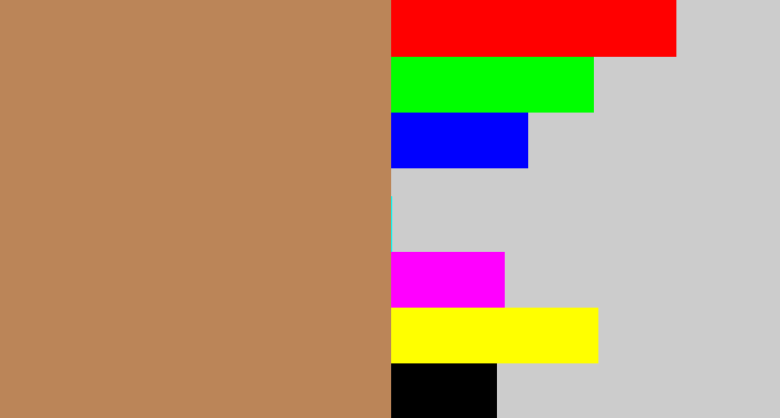 Hex color #bb8558 - light brown