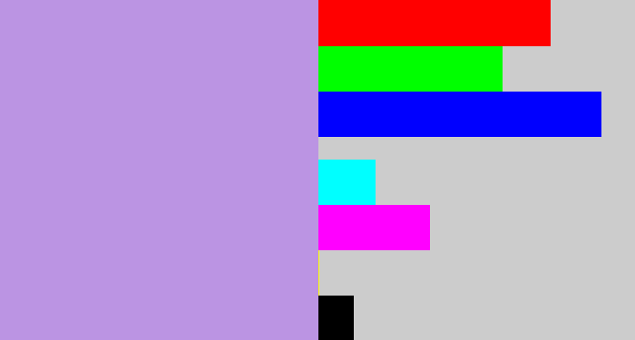 Hex color #bb94e3 - pale purple