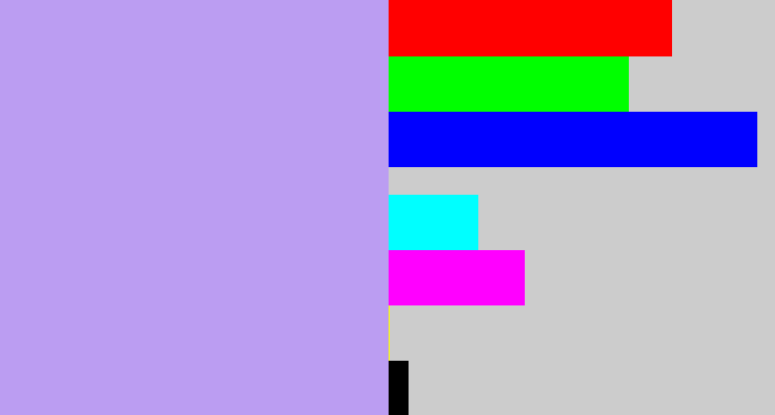 Hex color #bb9df2 - lavender