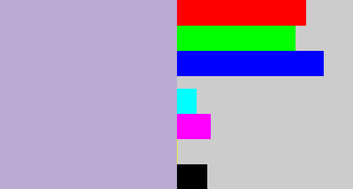 Hex color #bbabd3 - pale purple
