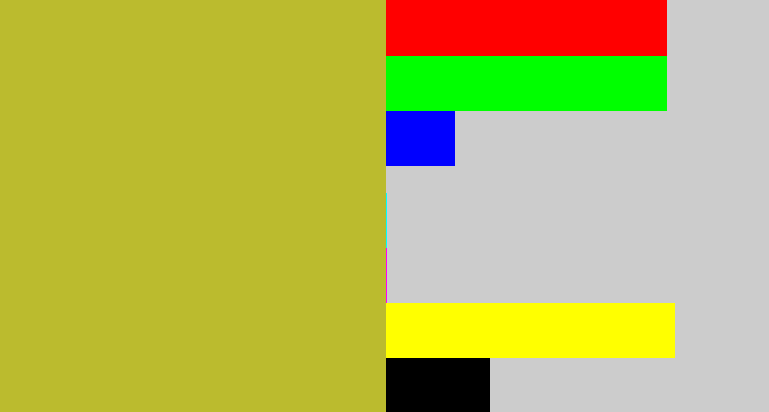 Hex color #bbbb2e - pea