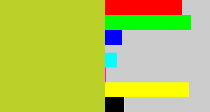 Hex color #bbd12a - yellowish green