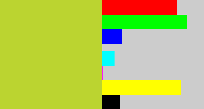 Hex color #bbd430 - sickly yellow