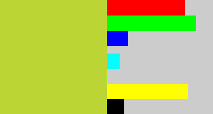 Hex color #bbd534 - sickly yellow