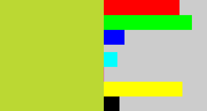Hex color #bbd833 - sickly yellow