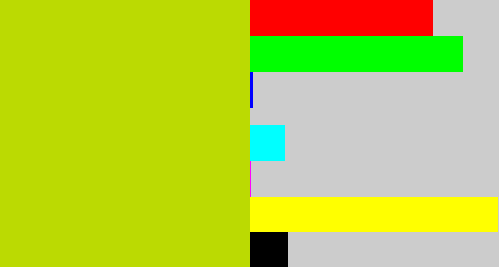 Hex color #bbda02 - green/yellow