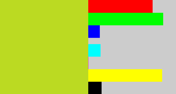 Hex color #bbda22 - yellowish green