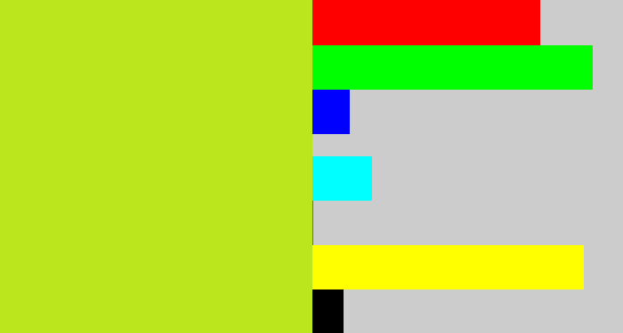 Hex color #bbe61e - yellowy green