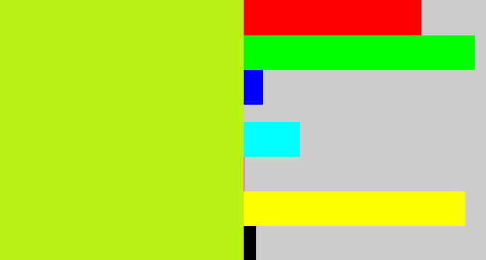 Hex color #bbf215 - yellowgreen
