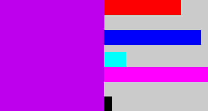 Hex color #bc00ed - bright purple