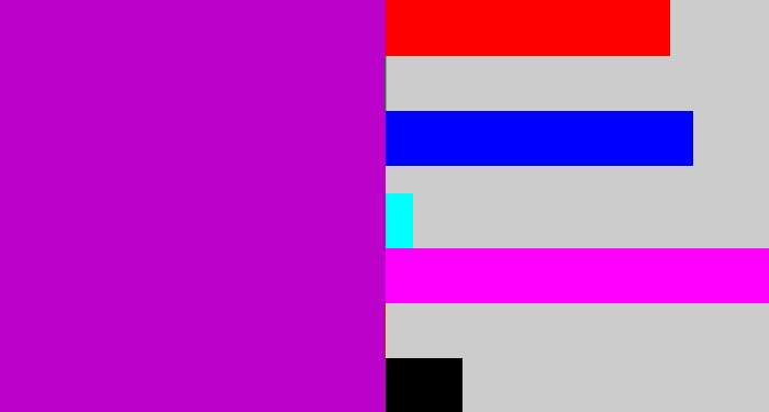 Hex color #bc01cb - vibrant purple