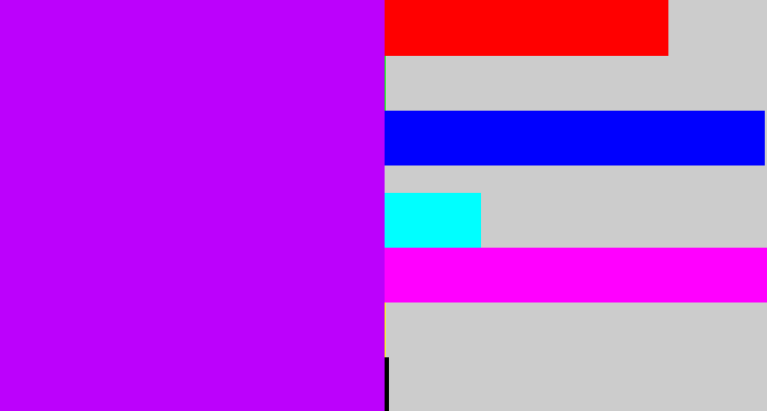 Hex color #bc01fc - bright purple
