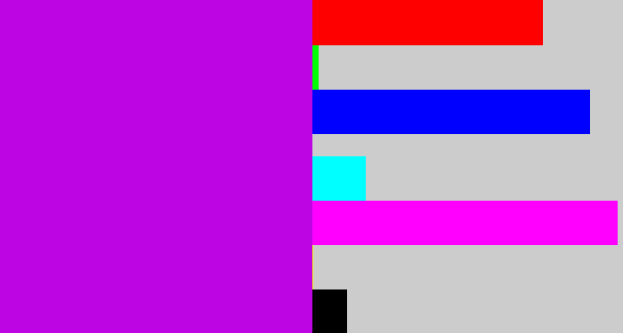 Hex color #bc05e2 - vibrant purple