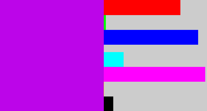 Hex color #bc05e9 - vibrant purple