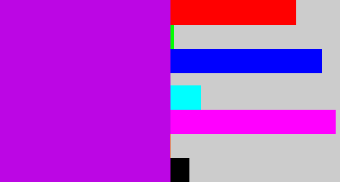Hex color #bc06e4 - vibrant purple