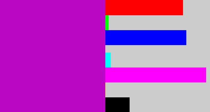 Hex color #bc07c5 - vibrant purple