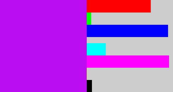Hex color #bc0cf0 - neon purple