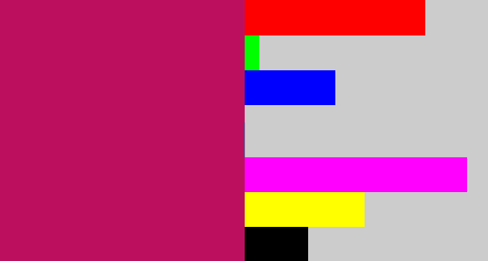 Hex color #bc105f - deep pink